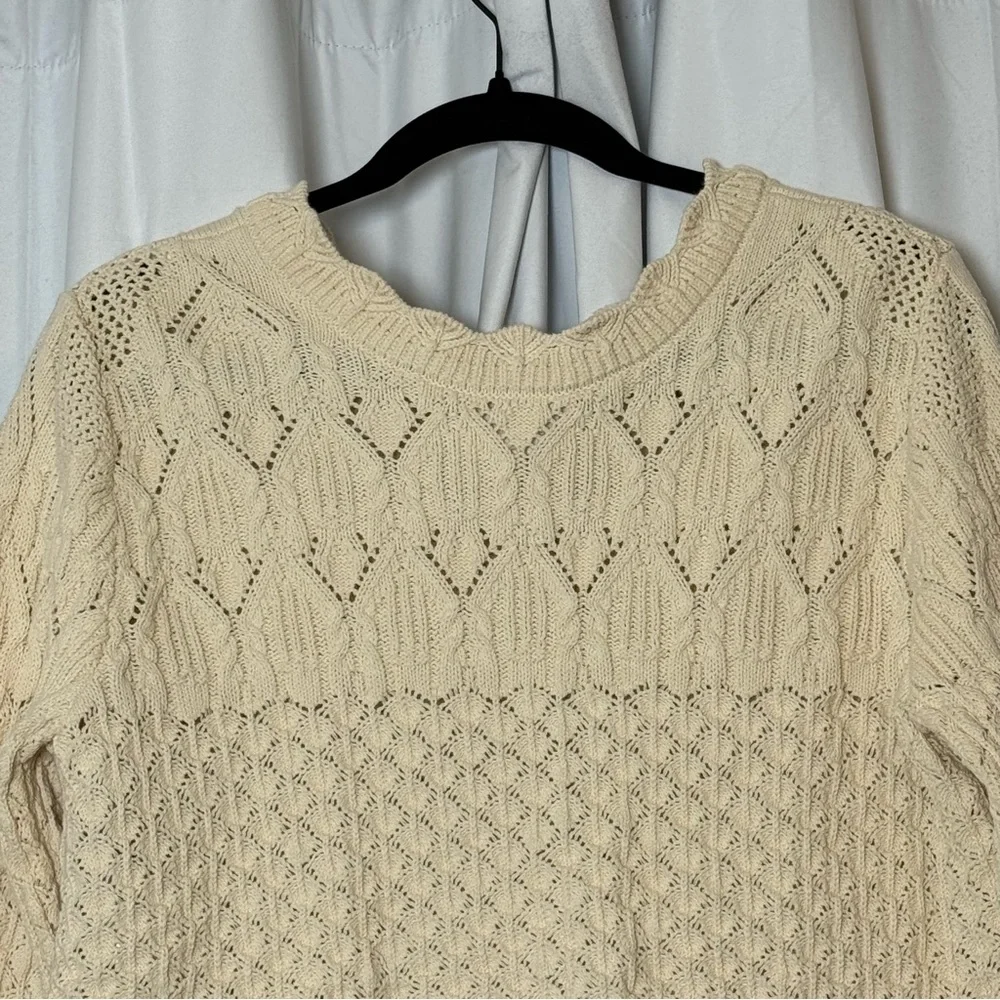 ba&sh Jump Cardigan Cropped Crochet Scalloped Cream Size 3 Womens US 8 Parisian - Picture 10 of 16